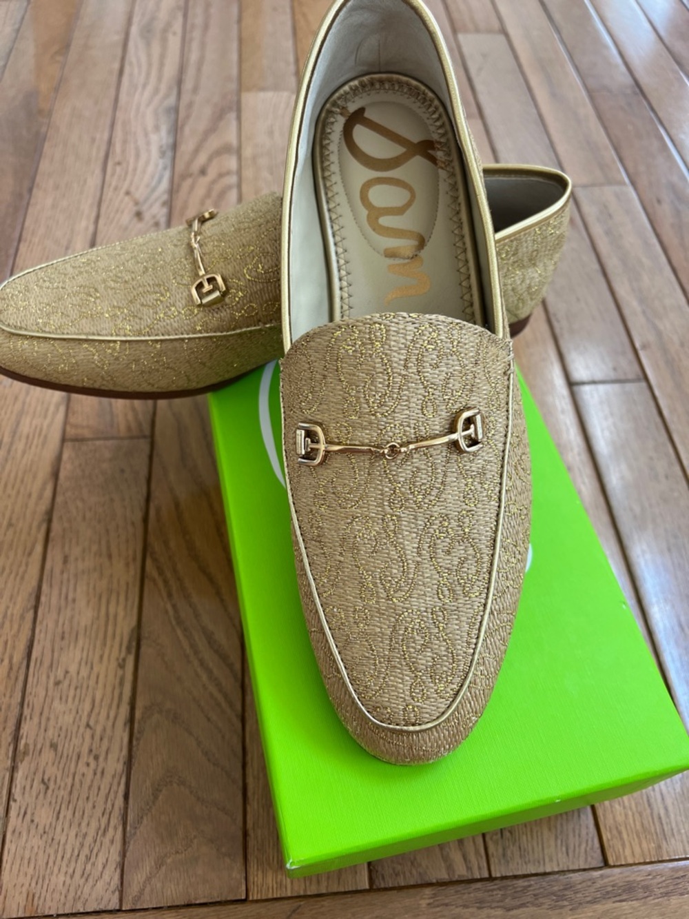 SAM EDELMAN WOMEN'S LORAINE LOAFER TAN - GOLD SE RAFFIA - Picture 3 of 8
